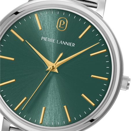 Montre femme pierre lannier essential argenté cadran vert bracelet acier milanais argenté 14 mm 086l671 – montre femme chic et tendance
