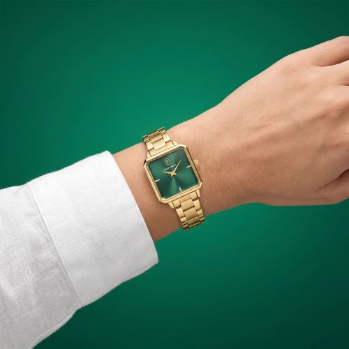 Montre Femme PIERRE LANNIER LEONOR Doré Cadran Vert Bracelet Acier Doré 12 MM 073J572