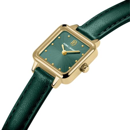 Montre quartz femme pierre lannier neora doré cadran vert bracelet cuir vert 10 mm 059h577 – montre femme chic et tendance