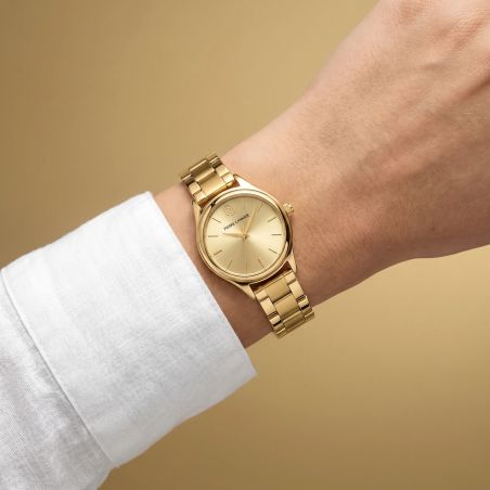 Montre Quartz Femme PIERRE LANNIER NEORA Doré Cadran Doré Bracelet Acier milanais Doré 10 MM 059H542