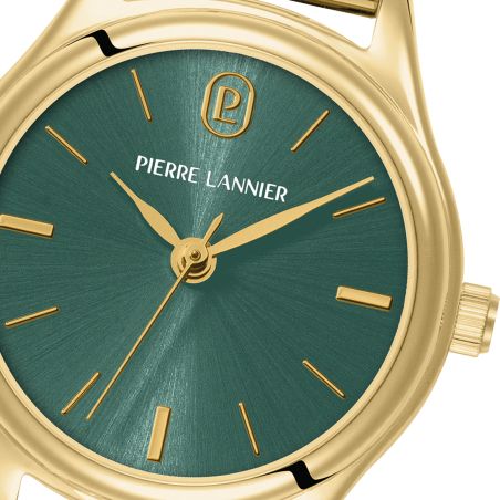 Montre femme pierre lannier pya doré cadran vert bracelet acier milanais doré 12 mm 021k572 – montre femme chic et tendance