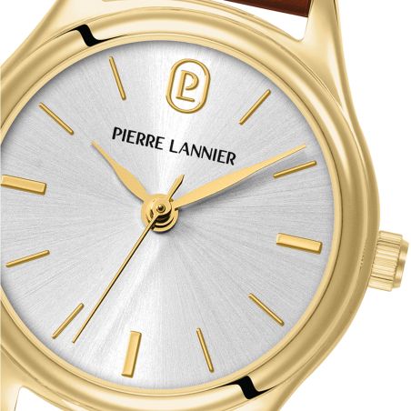 Montre femme pierre lannier pya doré cadran argenté bracelet cuir brun 12 m 021k524 – montre femme chic et tendance