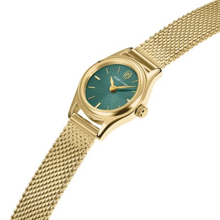 Montre quartz femme pierre lannier pya doré cadran vert bracelet acier milanais doré 10 m 091m572 – montre femme chic et tendance