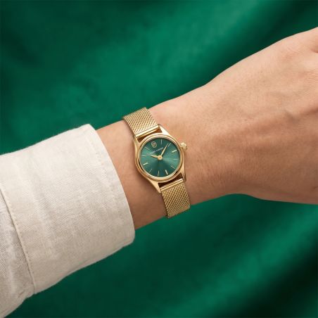 Montre Quartz Femme PIERRE LANNIER PYA Doré Cadran Vert Bracelet Acier milanais Doré 10 M 091M572