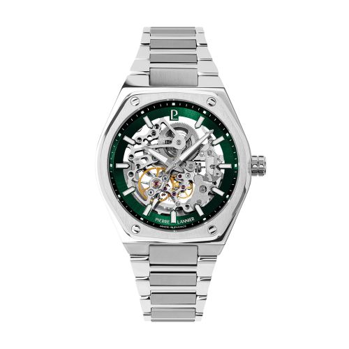 Montre Homme Automatique PIERRE LANNIER COPILOTE Argenté Cadran Vert 308G171
