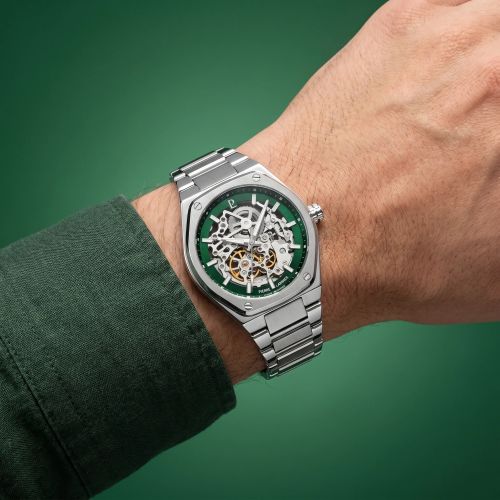 Montre Homme Automatique PIERRE LANNIER COPILOTE Argenté Cadran Vert 308G171