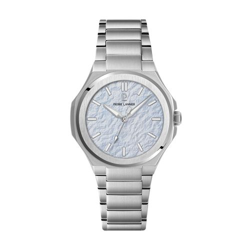 Montre Homme PIERRE LANNIER GRAPHITE Argenté Cadran Bleu glacier Bracelet Acier Argenté 24 MM 203G161