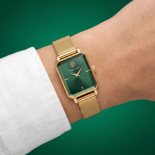 Coffret Femme PIERRE LANNIER ARIANE Doré Cadran Vert Bracelet Cuir Vert 12 M 172F572