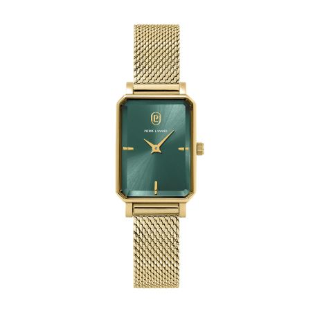 Coffret femme pierre lannier ariane doré cadran vert bracelet cuir vert 12 m 172f572 – montres françaises