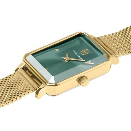 Coffret femme pierre lannier ariane doré cadran vert bracelet cuir vert 12 m 172f572 – montres françaises