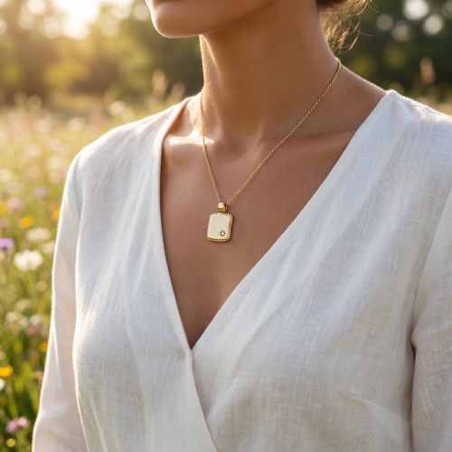 Pendentif femme EDORA Echo plaqué or et oxyde EDO2782610