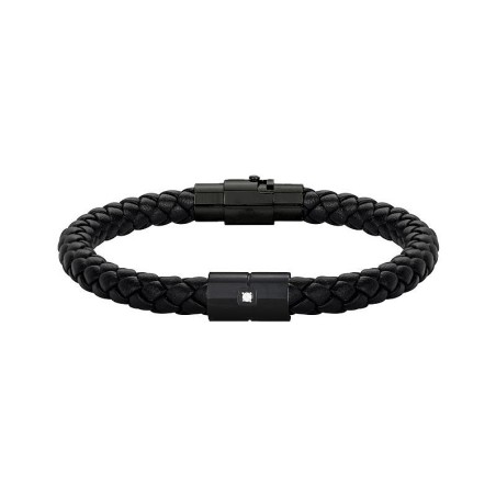 Bracelet homme phebus manuel acier, cuir noir et diamant 50300006 – bracelet cuir homme