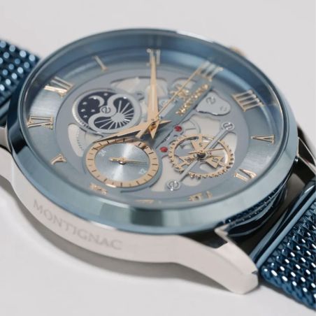 Montre homme montignac origine acier bleu mow1005 – montres squelettes
