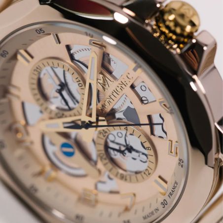 Montre homme montignac origine acier doré mow1304 – montres squelettes