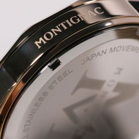 Montre homme montignac origine acier doré mow1304 – montres squelettes