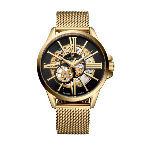 montre homme automatique MONTIGNAC origine acier doré MOW150