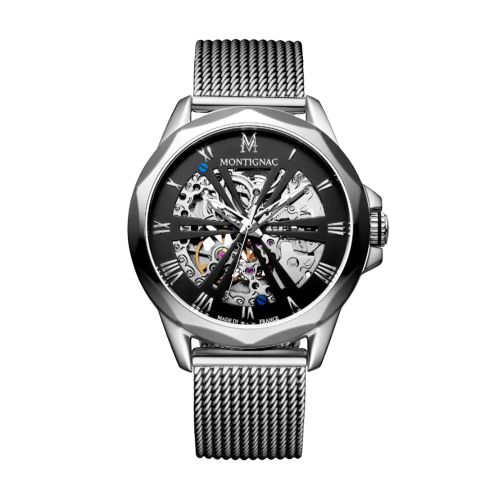 montre homme automatique MONTIGNAC origine acier gris MOW1004