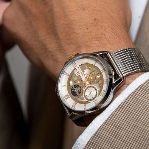 montre homme automatique MONTIGNAC Origine acier gris MOW610