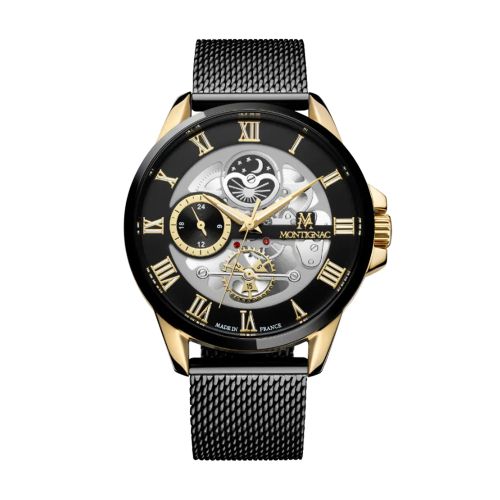 montre homme automatique MONTIGNAC origine acier noir MOW158