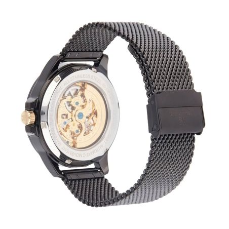 Montre homme automatique montignac origine acier noir mow403 – montres squelettes