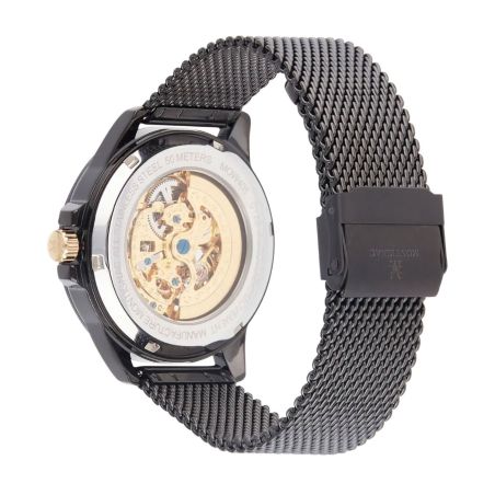 Montre homme automatique montignac origine acier noir mow405 – montres squelettes