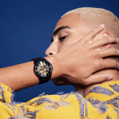 montre homme automatique MONTIGNAC origine acier noir MOW405