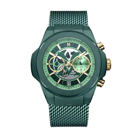 Montre homme automatique montignac origine acier vert mow1309 – montres squelettes