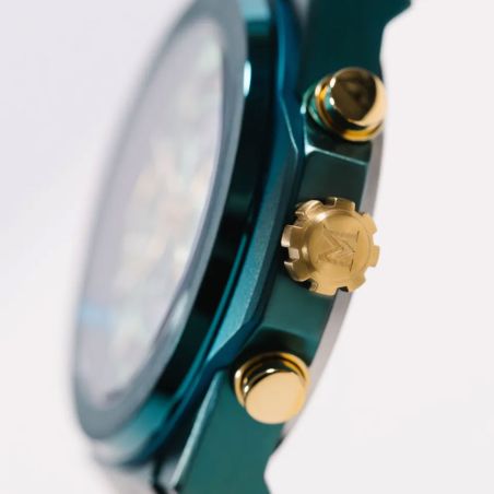 Montre homme automatique montignac origine acier vert mow1309 – montres squelettes