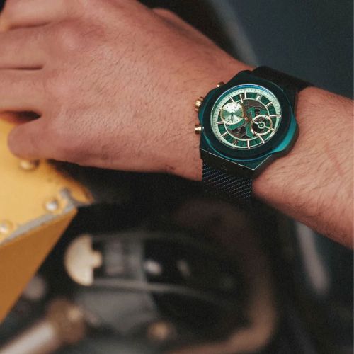 montre homme automatique MONTIGNAC origine acier vert MOW1309