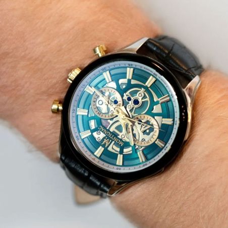 montre homme automatique MONTIGNAC Origine cuir noir MOW607