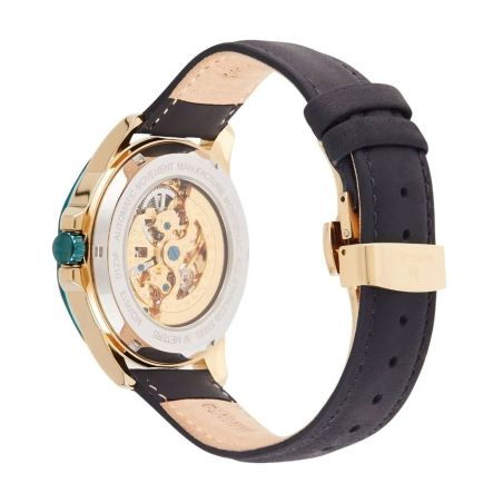 Montre homme automatique montignac origine cuir noir mow613 – montres squelettes