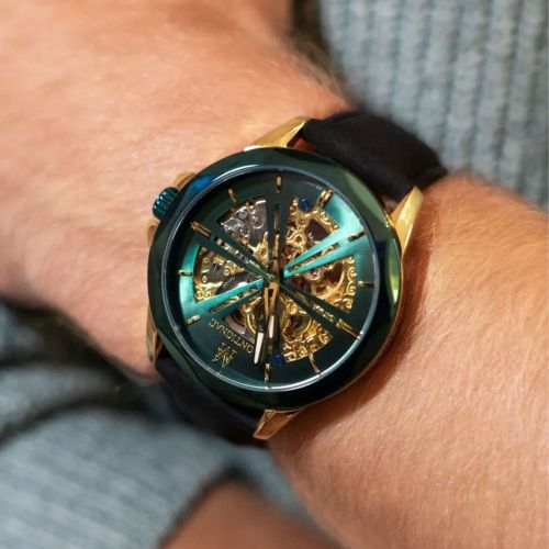 montre homme automatique MONTIGNAC Origine cuir noir MOW613