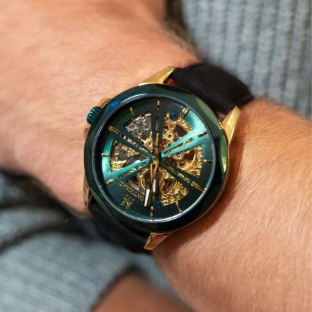 montre homme automatique MONTIGNAC Origine cuir noir MOW613