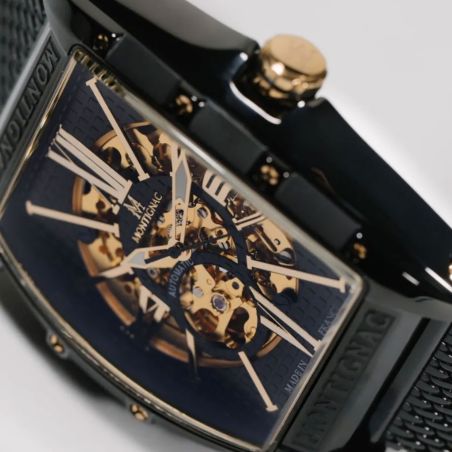 Montre homme automatique montignac paladin acier noir mow1005 – montres squelettes
