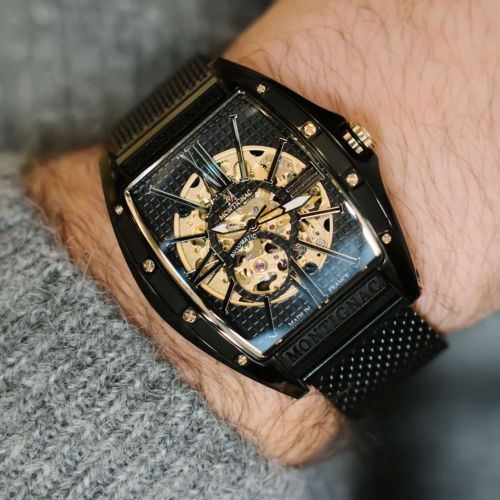 montre homme automatique MONTIGNAC paladin acier noir MOW1005
