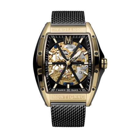 Montre homme automatique montignac paladin acier noir mow413 – montres squelettes