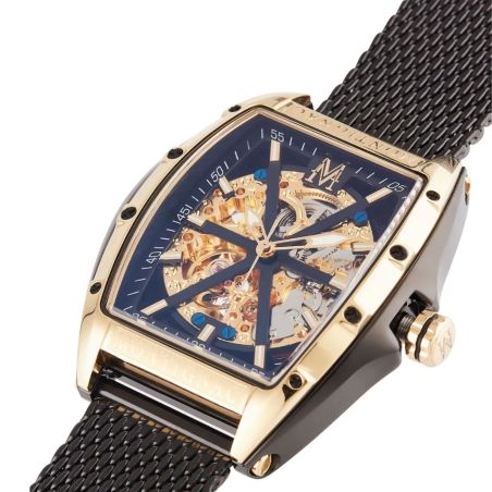 Montre homme automatique montignac paladin acier noir mow413 – montres squelettes