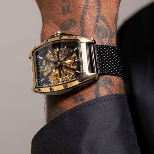 montre homme automatique MONTIGNAC Paladin acier noir MOW413