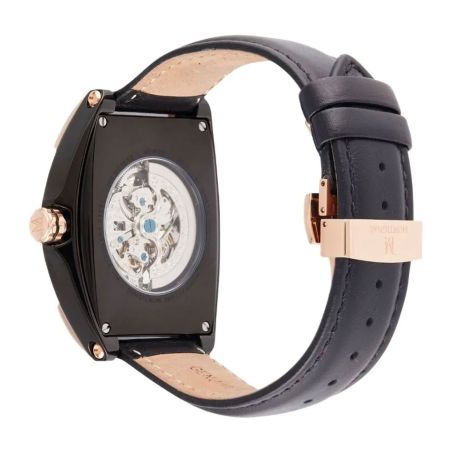 Montre homme automatique montignac paladin cuir noir mow201 – montres squelettes