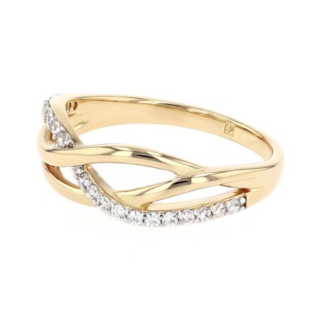 Bague femme entrelacée plaque or jaune et oxydes – bagues plaqué or