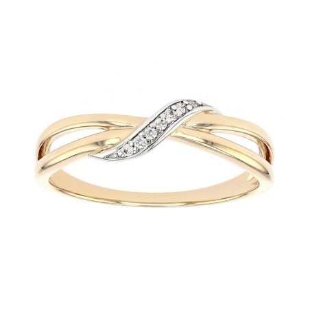 Bague femme entrelacée plaque or jaune et oxydes – bagues plaqué or