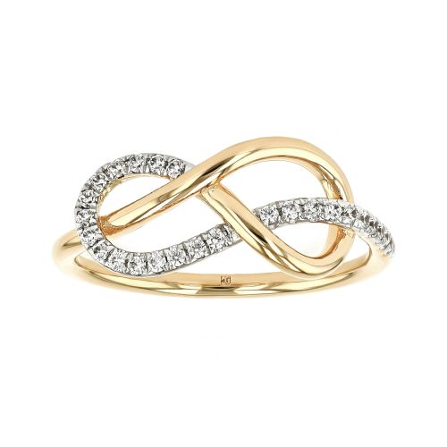 bague femme signe infini empierrée EDORA PLAQUE OR et oxydes