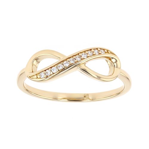 Bague Femme Infini PLAQUE OR Jaune et Oxydes