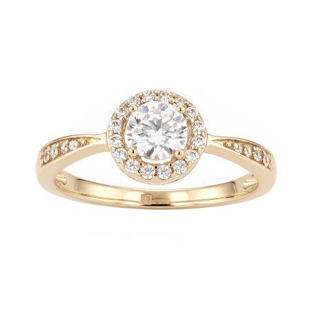 Bague femme solitaire edora plaqué or et oxydes edo76100069 – bagues plaqué or