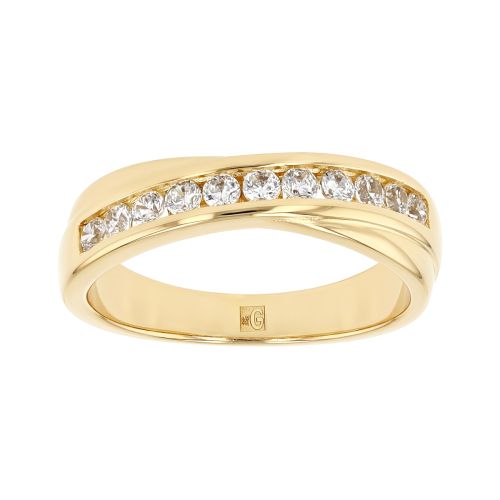 bague femme rail EDORA PLAQUE OR et oxydes