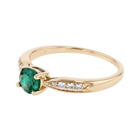 Bague femme solitaire accompagné edora plaque or et spinelle verte edo76100195 – bagues femme