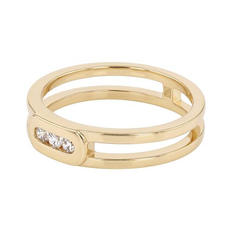 Bague femme trilogie edora plaque or et oxydes edo76100228 – bagues femme