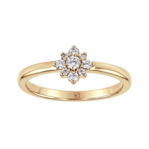 bague femme fleur EDORA PLAQUE OR et oxydes