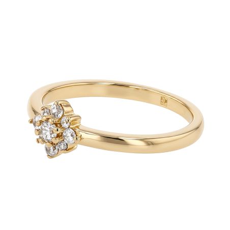 Bague femme fleur edora plaque or et oxydes – bagues femme