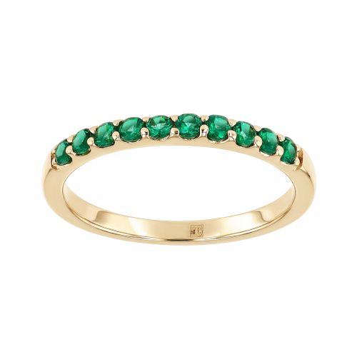 Bague femme alliance EDORA plaqué or et oxydes verts EDO76100294